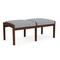 Lesro Lenox Wood 2 Seat Bench Wood Frame, Walnut, RS Fog Upholstery LW2001 - alternate 2